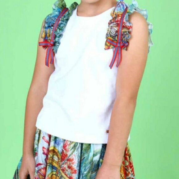 LITTLE GIRLS TROPICAL PRINT T-SHIRT ANALIA - Picture 3 of 3